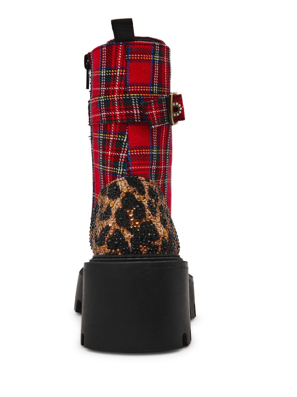 Betsey Johnson Plaid Pearl Combat Boots - Picture 3 of 5